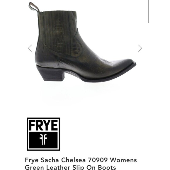 New FRYE SACHA CHELSEA Boots Green Leather Women's Size 9 B - Picture 11 of 11